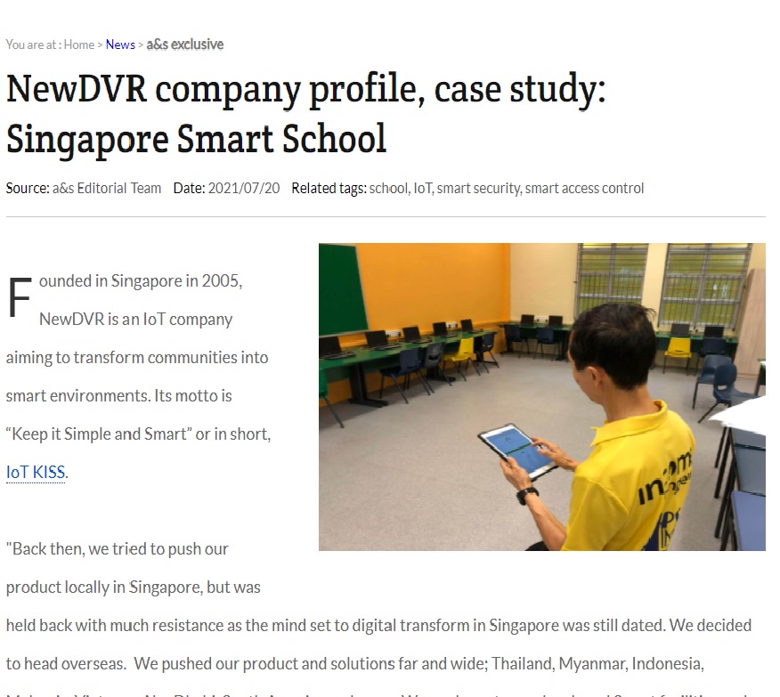 Singapore Smart School Case Study Published on ASMAG.COM